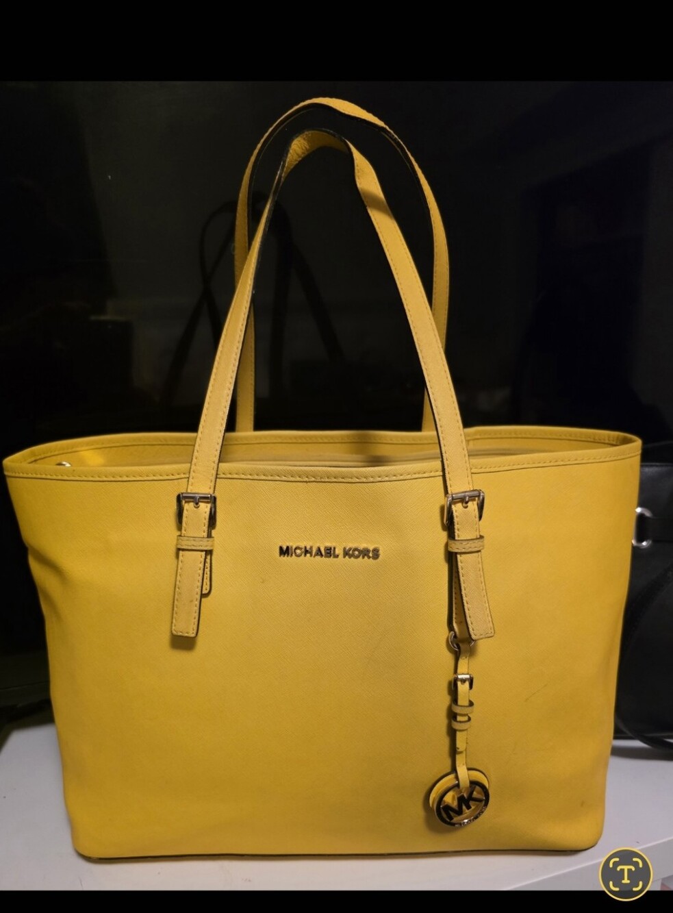 Michael Kors Bright Yellow Leather Saffiano Tote